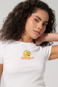 Camiseta crema manga corta con arte de Plaza Sésamo