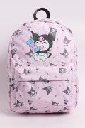 Maleta lila medio con diseño de Kuromi y cremalleras