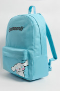 Maleta azul clara con diseño de Hello Kitty y cremalleras