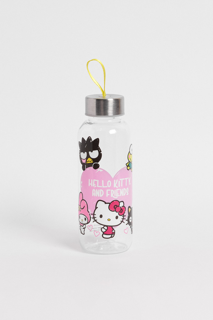 Botella de Hello Kitty unicolor con tapa removible