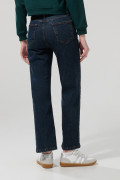 Jean straight leg bota recta azul oscuro con tiro alto
