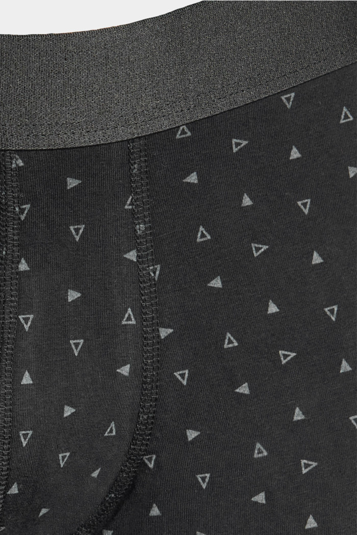 Bóxer negro midway brief-largo con figuras continuas
