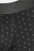 Bóxer negro midway brief-largo con figuras continuas