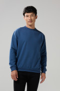 Buzo cuello redondo azul oscuro con arte college