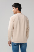 Buzo cuello redondo kaki claro con texto college