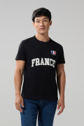 Camiseta en algodón ajustada negra con manga corta