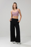 Camiseta unicolor crop top con escote V y manga sisa