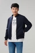 Chaqueta azul oscura bomber con cuello nerú