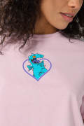 Camiseta crop top rosada con diseño de Reptar