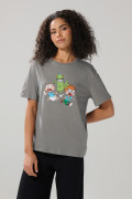 Camiseta cuello redondo gris medio con arte de Rugrats