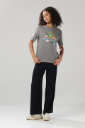 Camiseta cuello redondo gris medio con arte de Rugrats