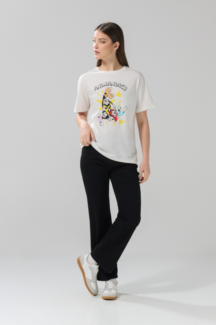 Camiseta de Animaniacs crema clara manga corta