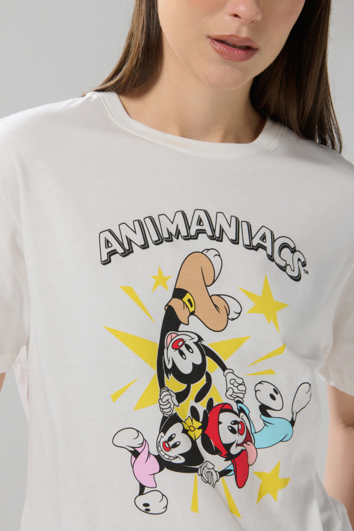 Camiseta de Animaniacs crema clara manga corta