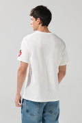 Camiseta crema clara de Mickey con cuello redondo