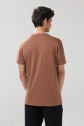 Camiseta manga corta unicolor en algodón ajustada