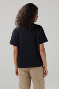 Camiseta cuello redondo azul intensa con arte college