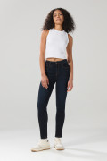 Jean jegging tiro alto azul intenso ceñido con bolsillos