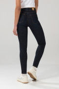 Jean jegging tiro alto azul intenso ceñido con bolsillos