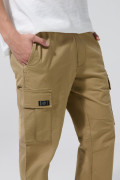 Pantalón en dril cargo unicolor con cintura ajustable