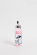 Botella unicolor con tapa y diseño de Lilo y Stitch