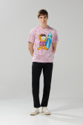 Camiseta rosada tie dye de Garfield manga corta