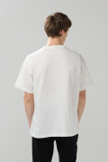 Camiseta crema clara oversize manga corta con arte de Mickey