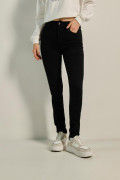 Jean jegging negro tiro alto ajustado con cremallera