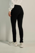 Jean jegging negro tiro alto ajustado con cremallera