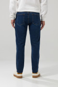Jean tiro bajo slim azul oscuro 5 bolsillos con desgastes