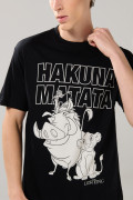 Camiseta del Rey León negra en algodón manga corta