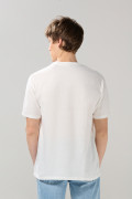 Camiseta crema clara manga corta con arte de Harvard