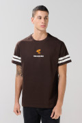 Camiseta de Burger King café oscura con cuello redondo