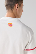Camiseta de Burger King crema manga corta con hombro rodado