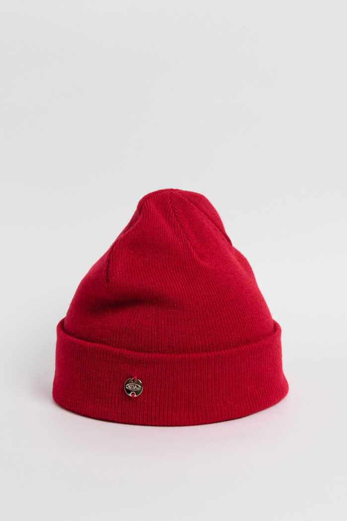 Gorro unicolor tejido con texturas de canal