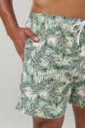 Bermuda crema clara playera con diseños y tiro bajo