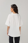 Camiseta oversize crema clara de Minnie manga corta
