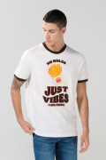 Camiseta manga corta crema de Burger King con contrastes