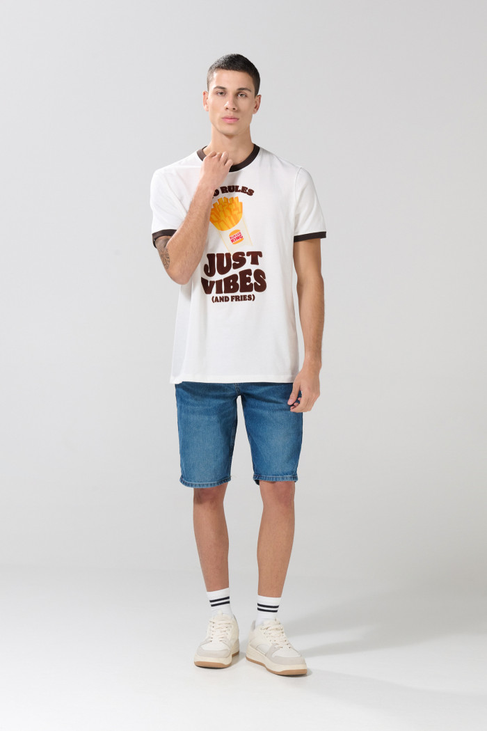 Camiseta manga corta crema de Burger King con contrastes