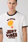 Camiseta manga corta crema de Burger King con contrastes