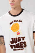 Camiseta manga corta crema de Burger King con contrastes