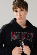 Buzo negro con estampado de Mickey y capota