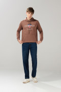 Jean baggy tiro medio azul oscuro con bota ancha y bolsillos