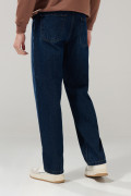 Jean baggy tiro medio azul oscuro con bota ancha y bolsillos