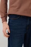 Jean baggy tiro medio azul oscuro con bota ancha y bolsillos