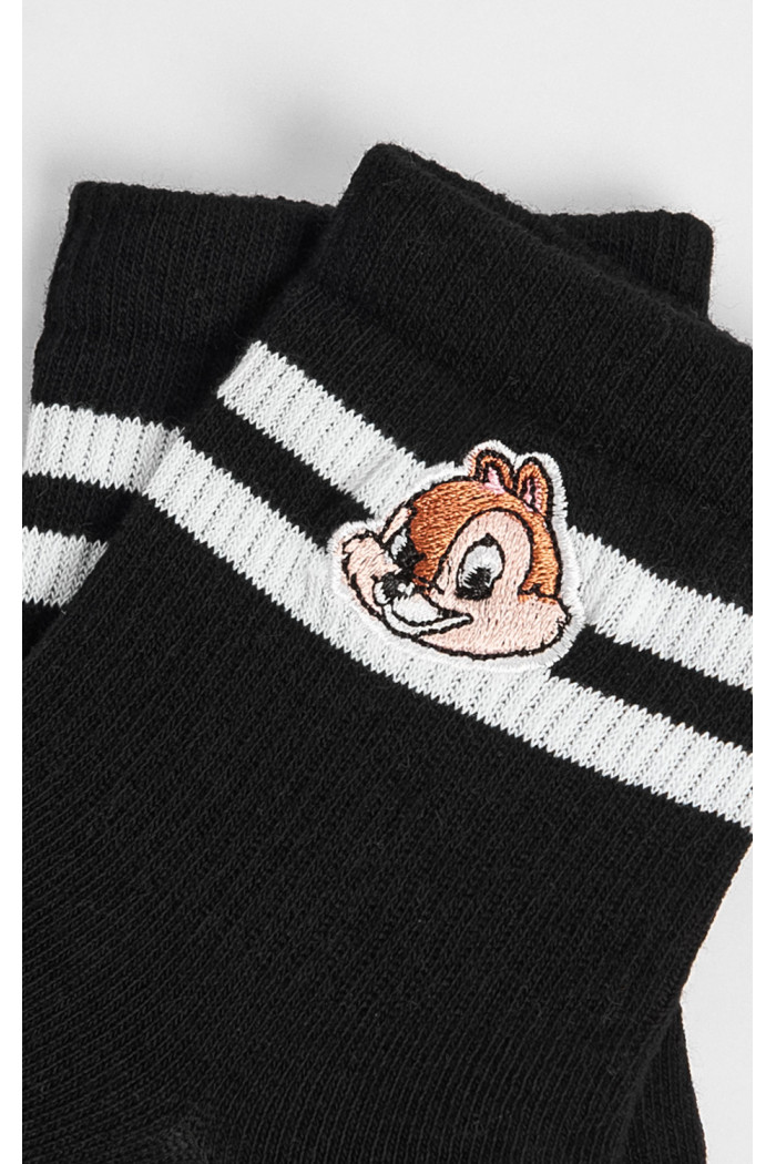 Medias a rayas cortas unicolores con diseño de Disney