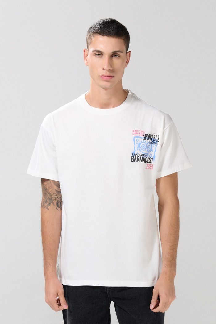 Camiseta crema clara de Bob Esponja con manga corta