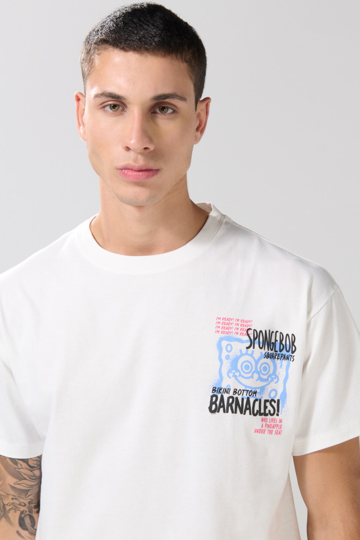 Camiseta crema clara de Bob Esponja con manga corta