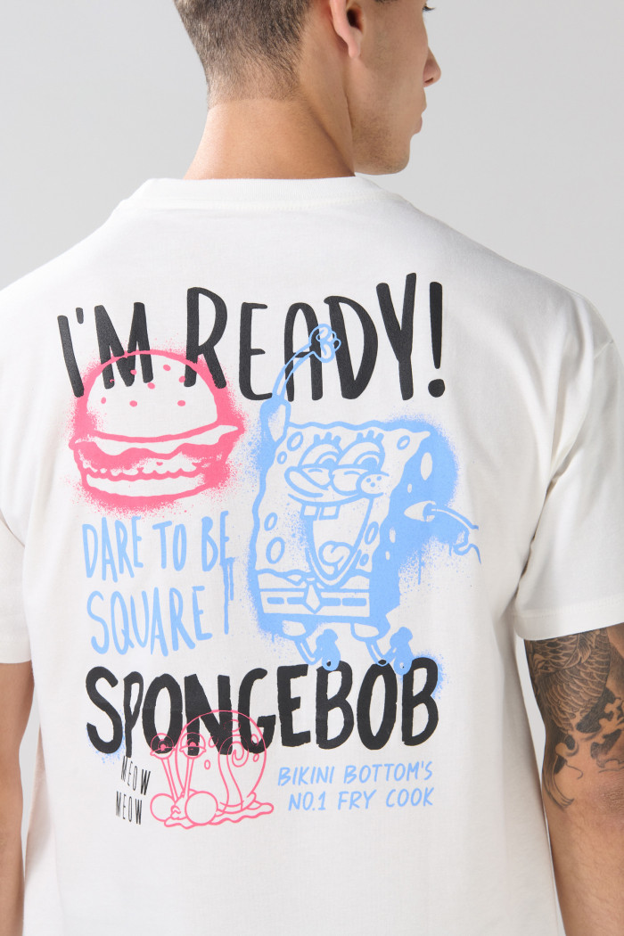 Camiseta crema clara de Bob Esponja con manga corta