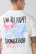 Camiseta crema clara de Bob Esponja con manga corta