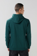Buzo con capota verde oscuro y diseño college numérico
